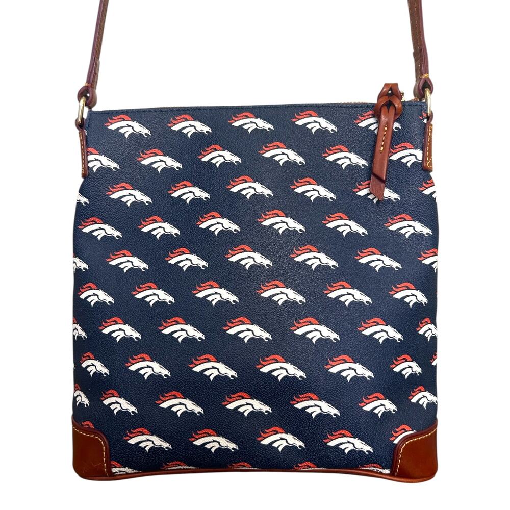 Dooney & Bourke Denver Broncos NFL Leather Logo Handbag, Navy Blue - Picture 3 of 15